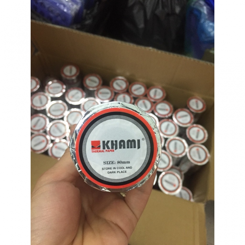 Giấy in hóa đơn nhiệt (Giấy cảm nhiệt) Khami Paper K57,K58 Phi 45