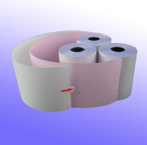 Giấy in hóa đơn 3 liên K75, phi 68mm. Dùng cho máy in kim. Cam kết giấy bền đẹp nhất