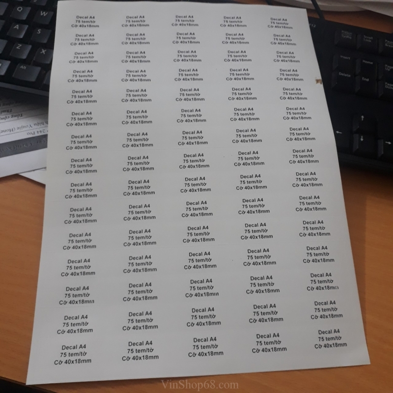 Decal tem nhãn A4 70x35mm (Tomy A4)