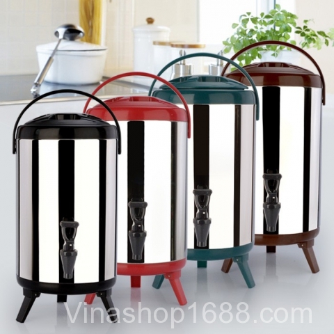 BÌNH Ủ TRÀ SỮA INOX GIỮ NHIỆT 3 LỚP KHÔNG ĐỘC HẠI 6L - 8L - 12L ĐỒNG GIÁ