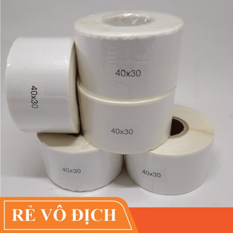 Decal nhiệt 40x30mm, 1 tem/hàng, cuộn 750 tem