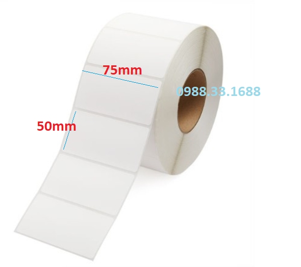 Decal nhiệt in tem nhãn 75x50, cuộn 30m, phù hợp nhiều mục đích sử dụng